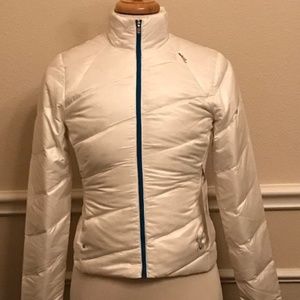 Spyder Ladies Areva Down Jacket - White/Turq size Medium